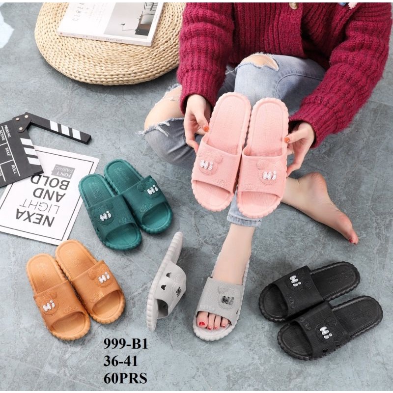 SANDAL SELO BERUANG HI PAW CAP KAKI ANJING BAHAN KARET LENTUR BEST SELLER BALANCE 999-B1