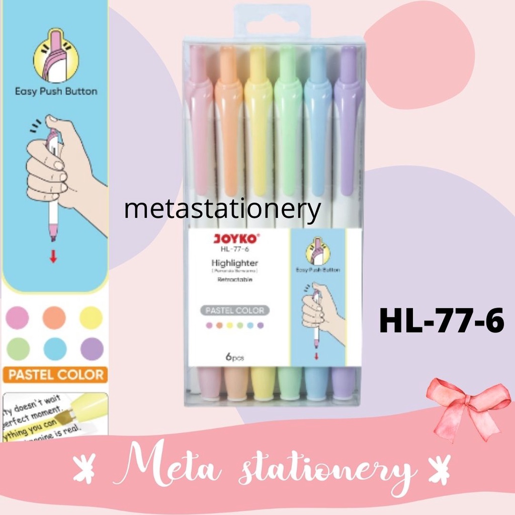 

Highlighter / Textliner Pastel Color Joyko HL-77-6