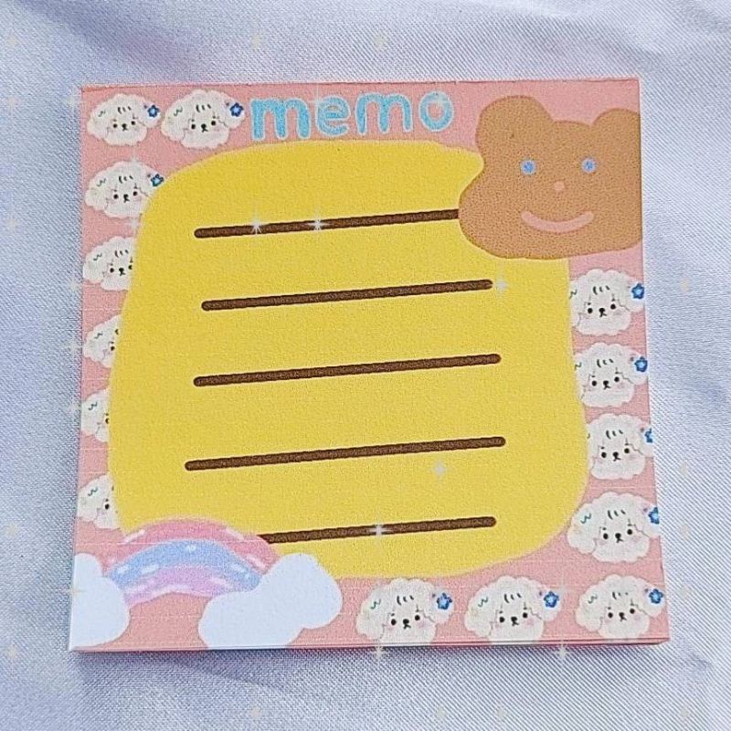 Memo pad by sunbearry.co custom memo pad bts snoppy aesthetic star scrabook-Dog pattern memo