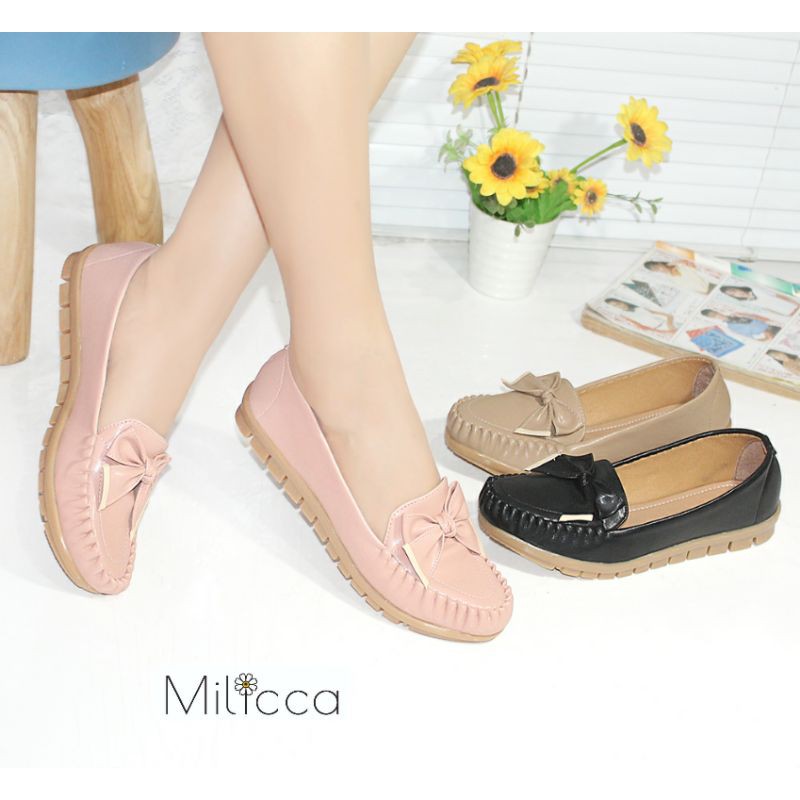 Milicca Breylina Sepatu Flat wanita Flat Shoes Sol Karet