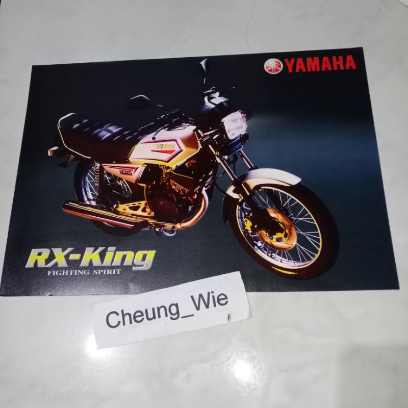 Poster Jadul Antik Brosur Yamaha RX King New 2001 Millenium Silver Fighting Spirit