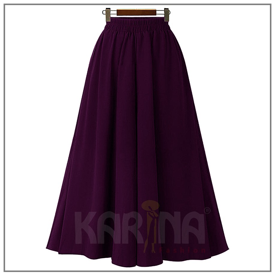 Rok Wolfis Wolvis LEBAR Skirt BEST SELLER Polos Panjang (Produsen Rok Wolfis Baloteli Amunzen Satin)