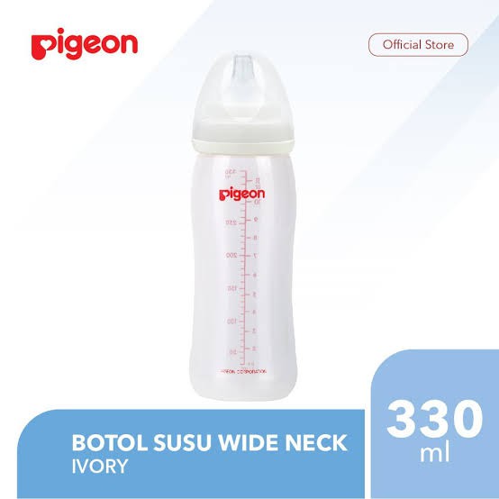 Botol Susu Asi Bayi Pigeon Peristaltic Plus Wide Neck Wideneck Bottle 330 ml