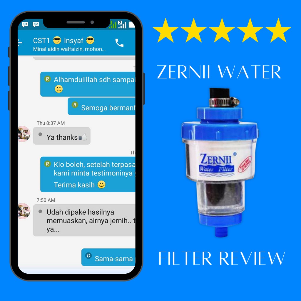 Penjernih Kran Air Sumur Bor Zernii Water Filter Zerni Saringan Pembersih Dan Penyaring Kran Wastafel Cuci Piring Air Kotor Dan Keruh