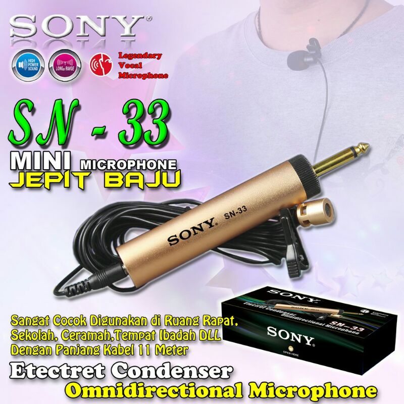 Mic Jepit / Clip On SONY SN 33 microphone SONY SN33