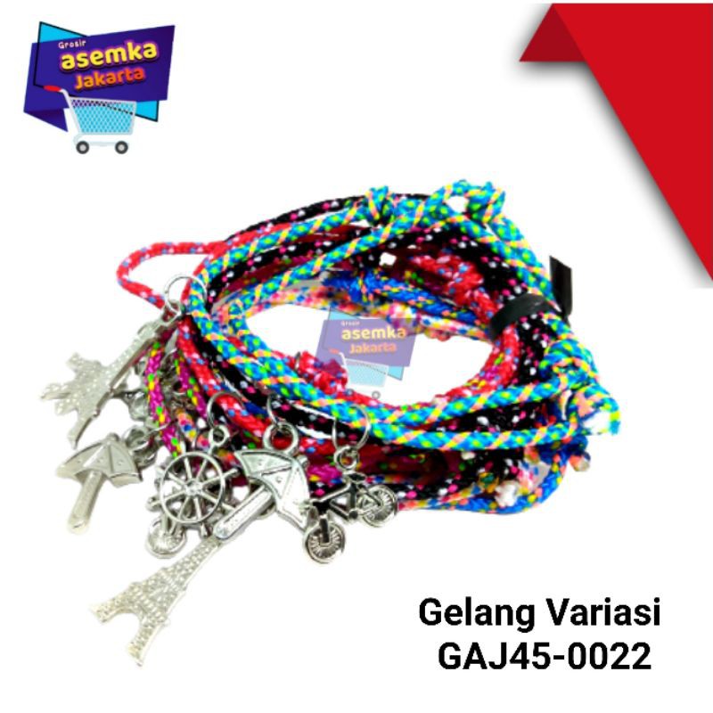 Gelang tangan Tali prusik bintik varian Polos paris pita 12pcs Grosir