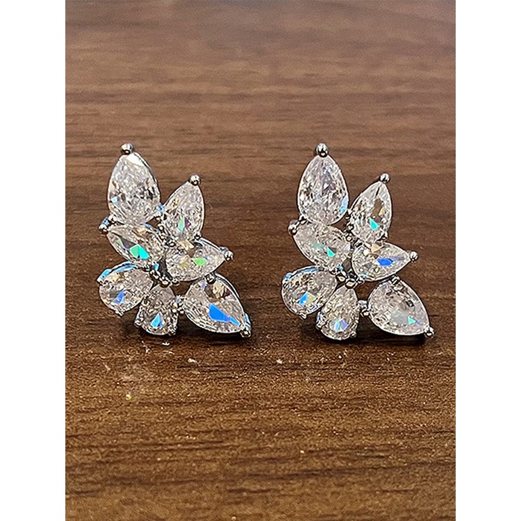 Anting Stud Cubic Zircon Untuk Aksesoris Perhiasan Wanita