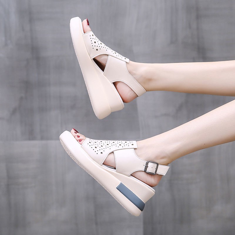 Sandal Wanita Wedges Tinggi Sepatu Sendal Wanita Korean Style Sepatu Sandal Wanita Casual Korea Kondangan