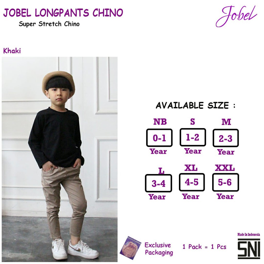 Jobel Celana Panjang Chino 0-6 Tahun Long Pants Longpants Chinos Unisex  CBKS SO