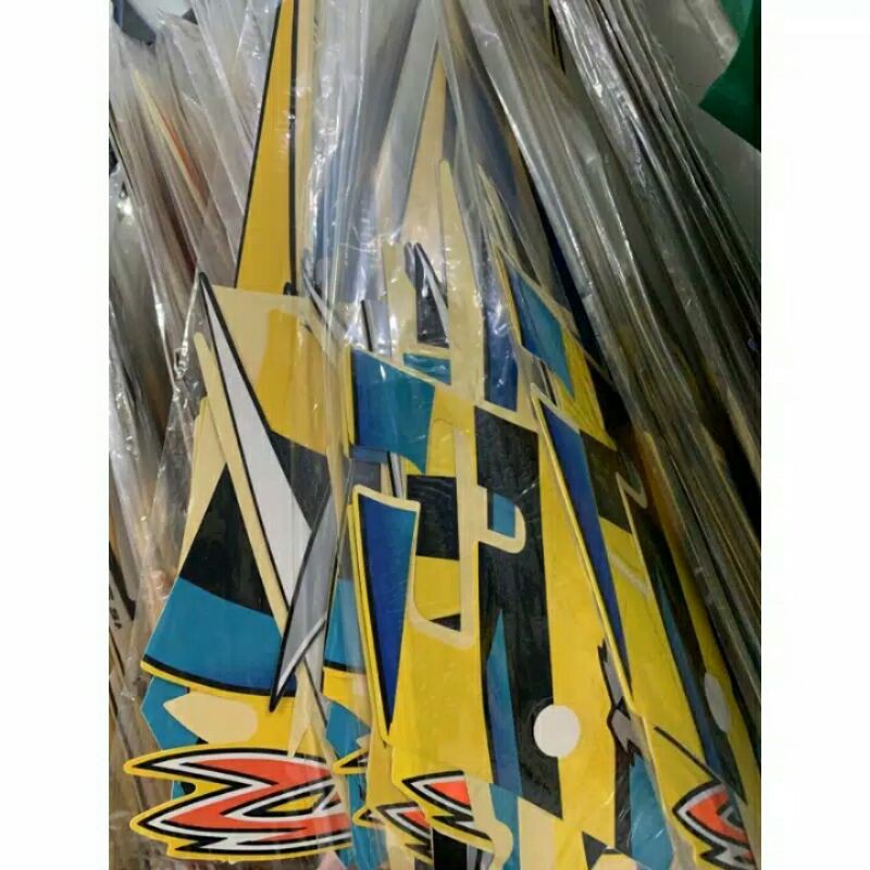 striping satria hiu kuning hitam