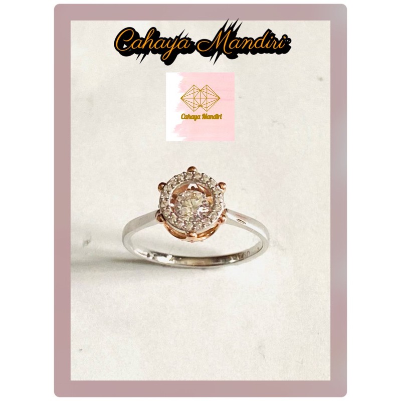 Cincin emas dancing stone 750 Berat +/- 2,20 gram