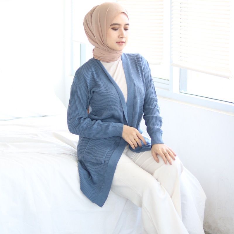 Outer Rajut Cardigan Panjang Long Cardy Auter Wanita Sweater Rajut