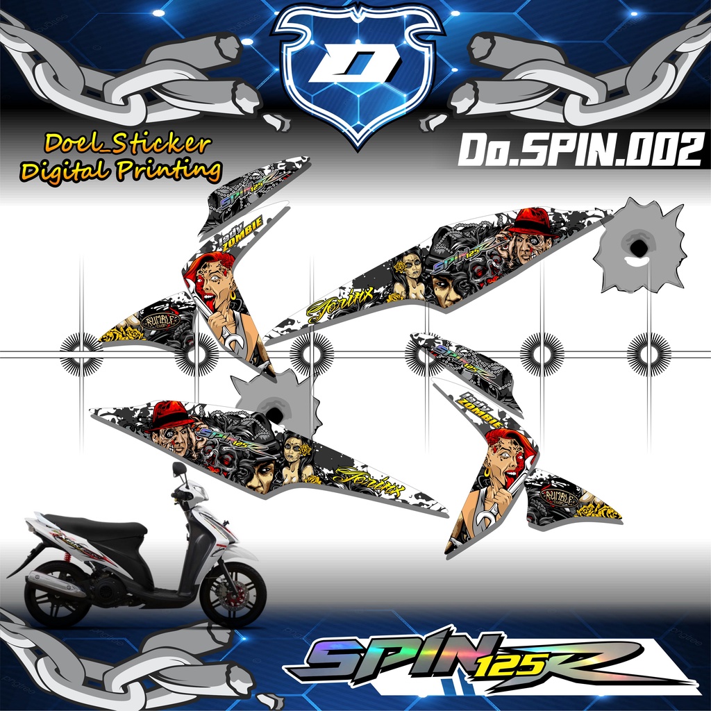 Sticker Striping Variasi SUZUKI SPIN 125 Semi Full JERINK 002