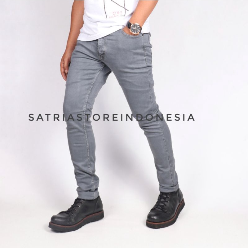 Celana panjang pria skinny jeans Stretch