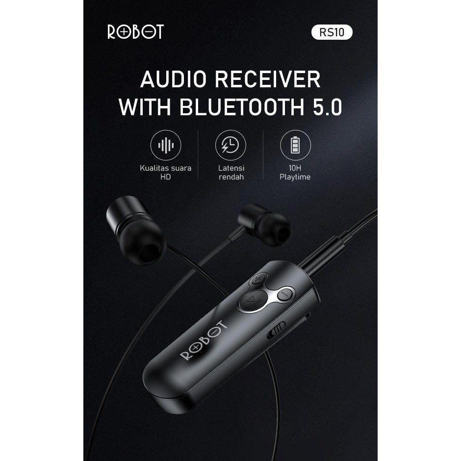 Robot RS10 Audio Receiver with Bluetooth 5.0 Receiver AUX 3.5mm Stereo