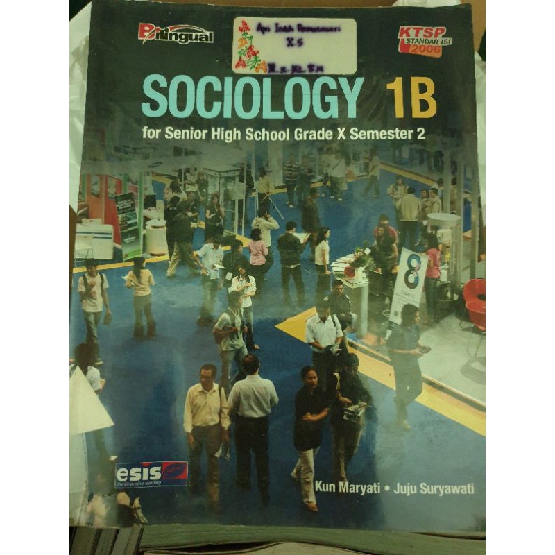 Jual BUKU PELAJARAN SOCIOLOGY 1B FOR SENIOR HIGH SCHOOL GRADE X ...