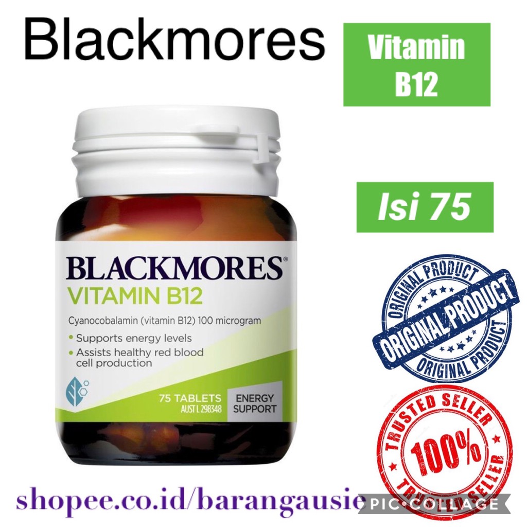 Blackmores Vitamin B12 100mcg 75 Tablets | Shopee Indonesia