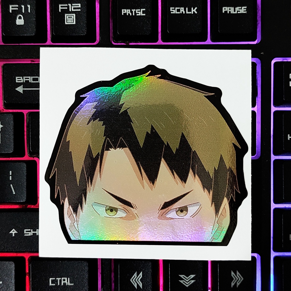 STICKER STIKER HOLOGRAM ANIME - WAKATOSHI USHIJIMA -HAIKYU - STIKER ANIME HOLOGRAM