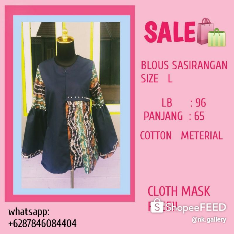 BLOUS KOMBINASI SARIRANGAN/BLOUS KEKINIAN/ BLOUS FASHION