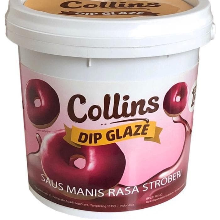 

Collins Dip Glaze Stroberi Strawberry Topping Selai Donat Repack 500gr