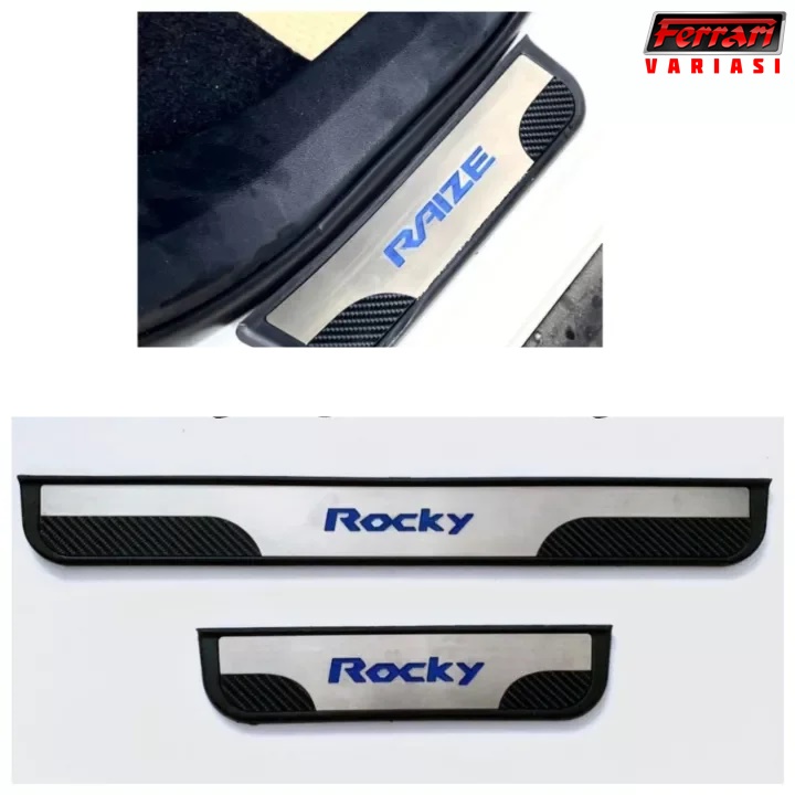 sill plate samping led carbon mobil Raize ISOKA Ferrari variasi