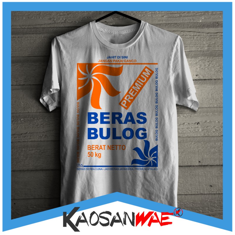 Kaos Gambar Karung Beras Bulog Premium Lucu Tshirt KaosanWae