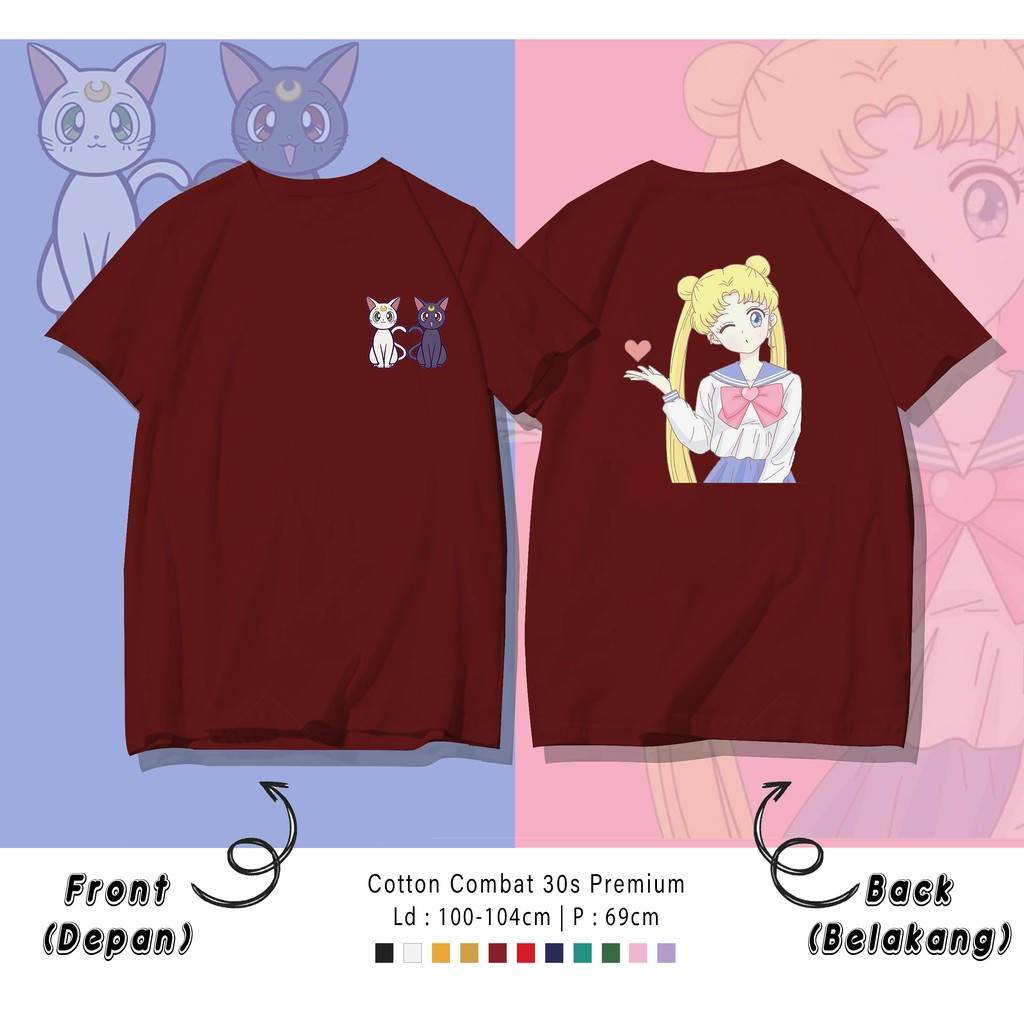SHAILOR MOON  / TERMURAH BAJU KAOS KATUN WANITA/ PRIA UNISEX LENGAN PENDEK / TUMBLR TEE