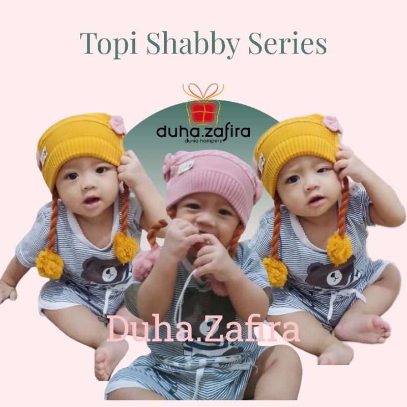 Duha.Zafira Topi Shabby Bayi Newborn/ Topi bonet rajut/ tone bayi/ aksesoris bayi/ topi rambut kepang/ ciput kepang/ kupluk bayi