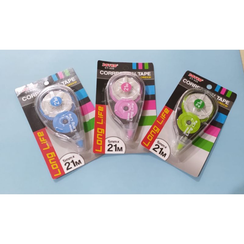 

Correction Tape / Tip ex Kertas Joyko Long Life CT 533 21m