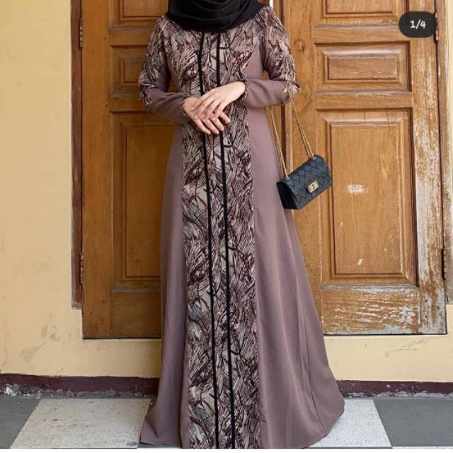 READY SOON ALIYA DRESS MOCCA SIZE M BY ZEEN BY ZI
