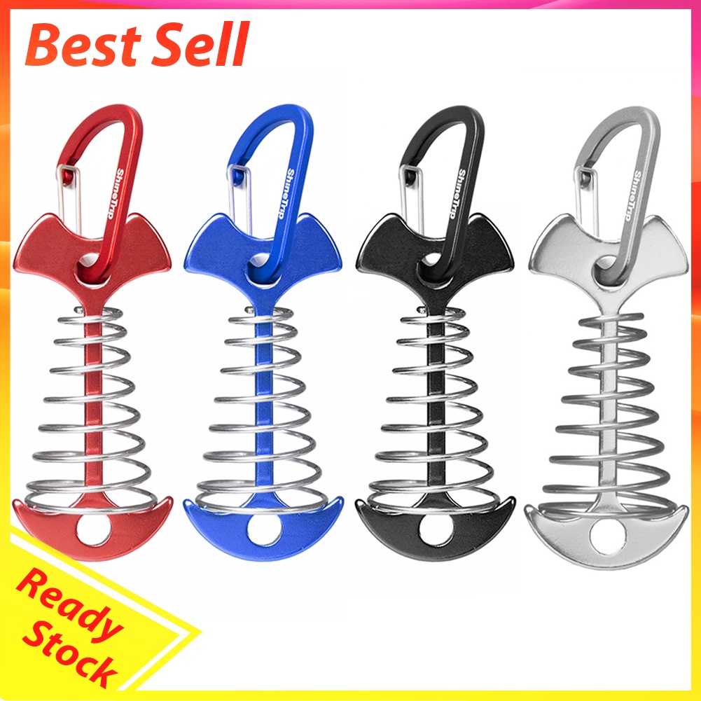 Outdoor Aluminum Peg Spring Nail Camping Tent Wind Rope Fixed Hook Buckle