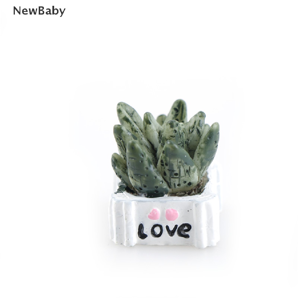 Newbaby 4Pcs Miniatur Tanaman Bahan Resin Untuk Dekorasi Taman Minifairy Gardenterrarium