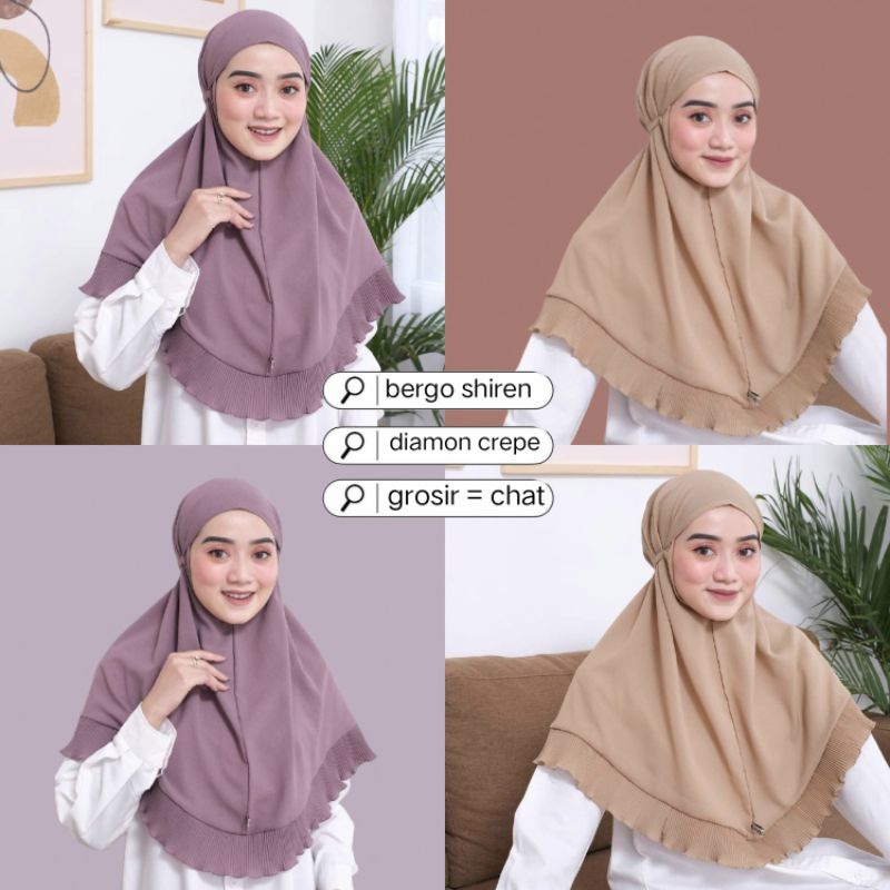 jilbab bergo plisket murah/bergo rempel murah / BERGO MARYAM REMPEL PLISKET