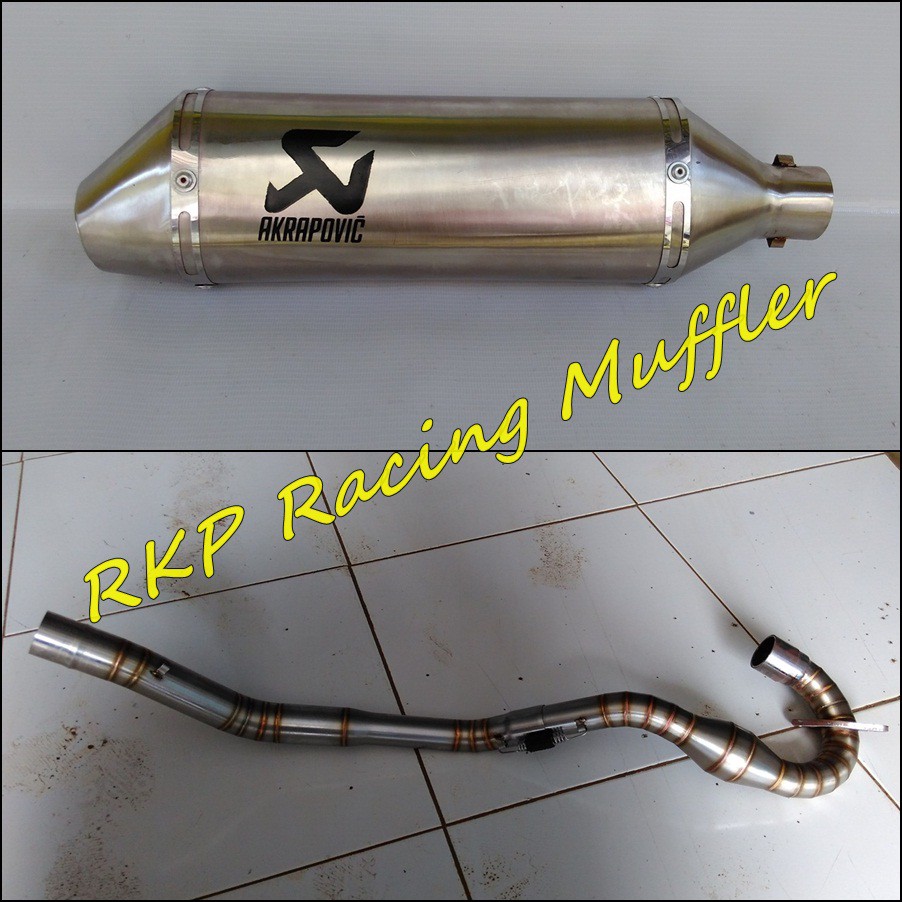Knalpot Akrapovic kotak stainless steel untuk motor Honda CRF150L / CRF 150 L
