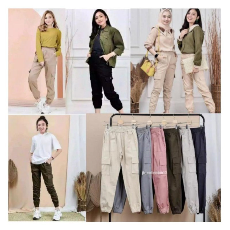 CARGO JOGER PANTS//CELANA CARGO JOGGER PANTS KOLOR FULL