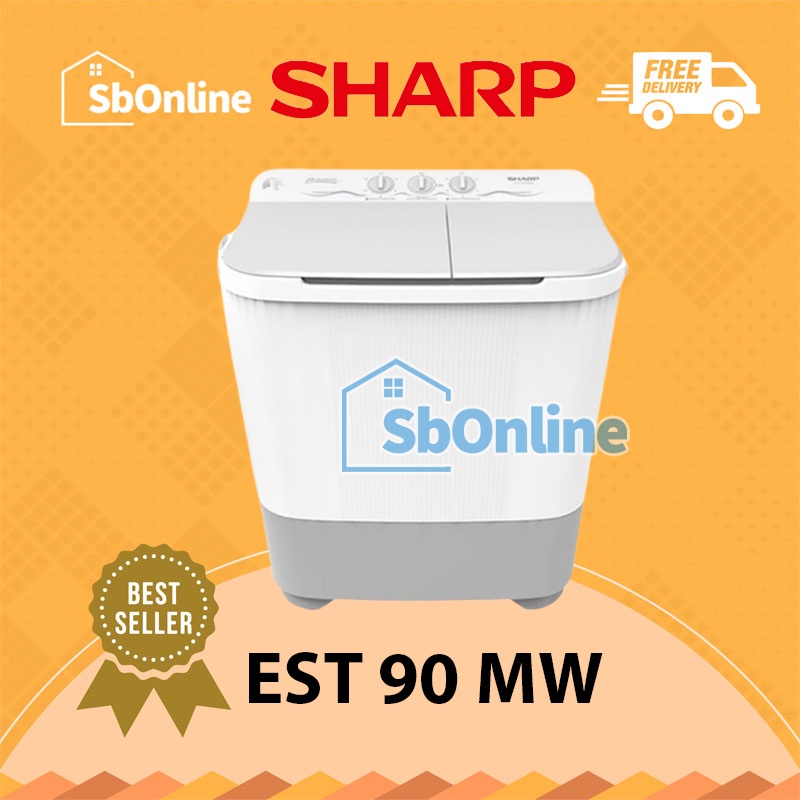 SHARP Mesin Cuci 2 Tabung 9 Kg - EST 90 MW