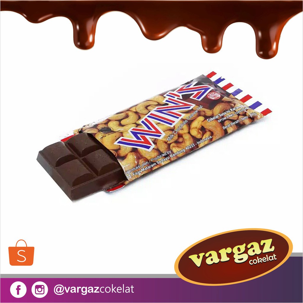 

LAGIE Wins Cashew Nut Cokelat Batang Isi Kacang Mete Kemasan 60gr