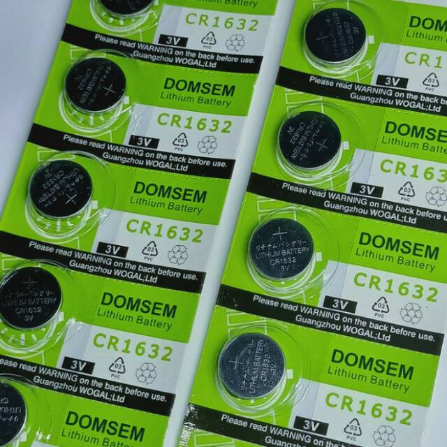 batre battery DOMSEM CR 1632 lithium 3v grosir dan eceran batre remot mobil / motor /batre jam