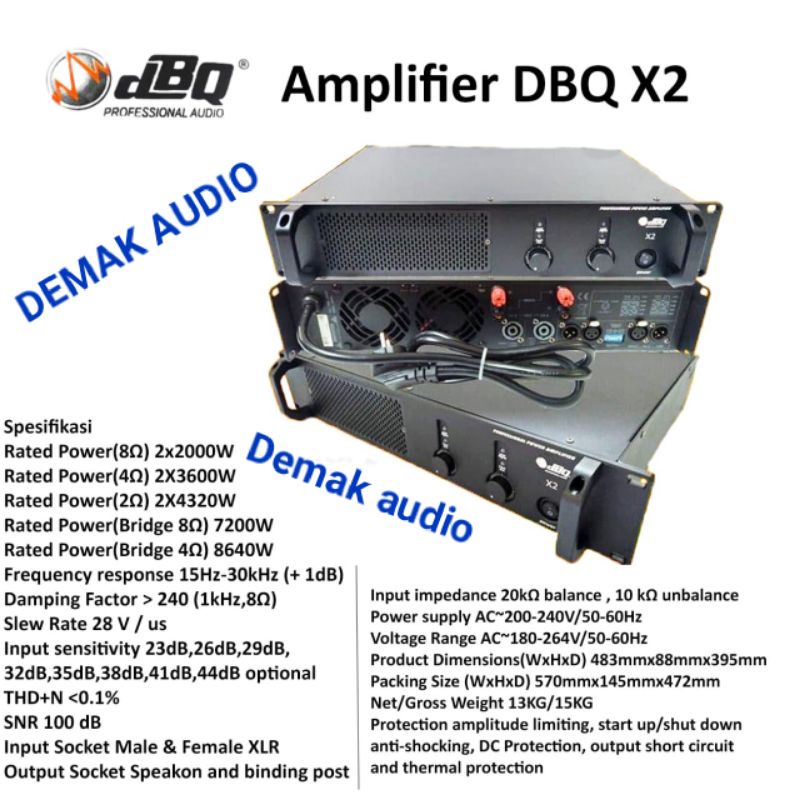 POWER AMPLIFIER DBQ X2 POWER DBQ CLAS D ORIGINAL