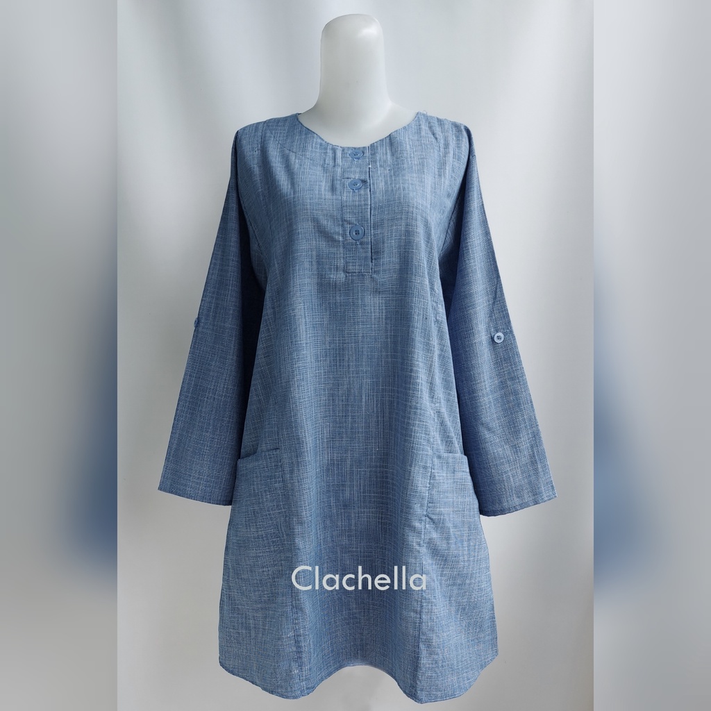 Clachella Baju Tunik Motif Abstrak, Baju Atasan Wanita T218082