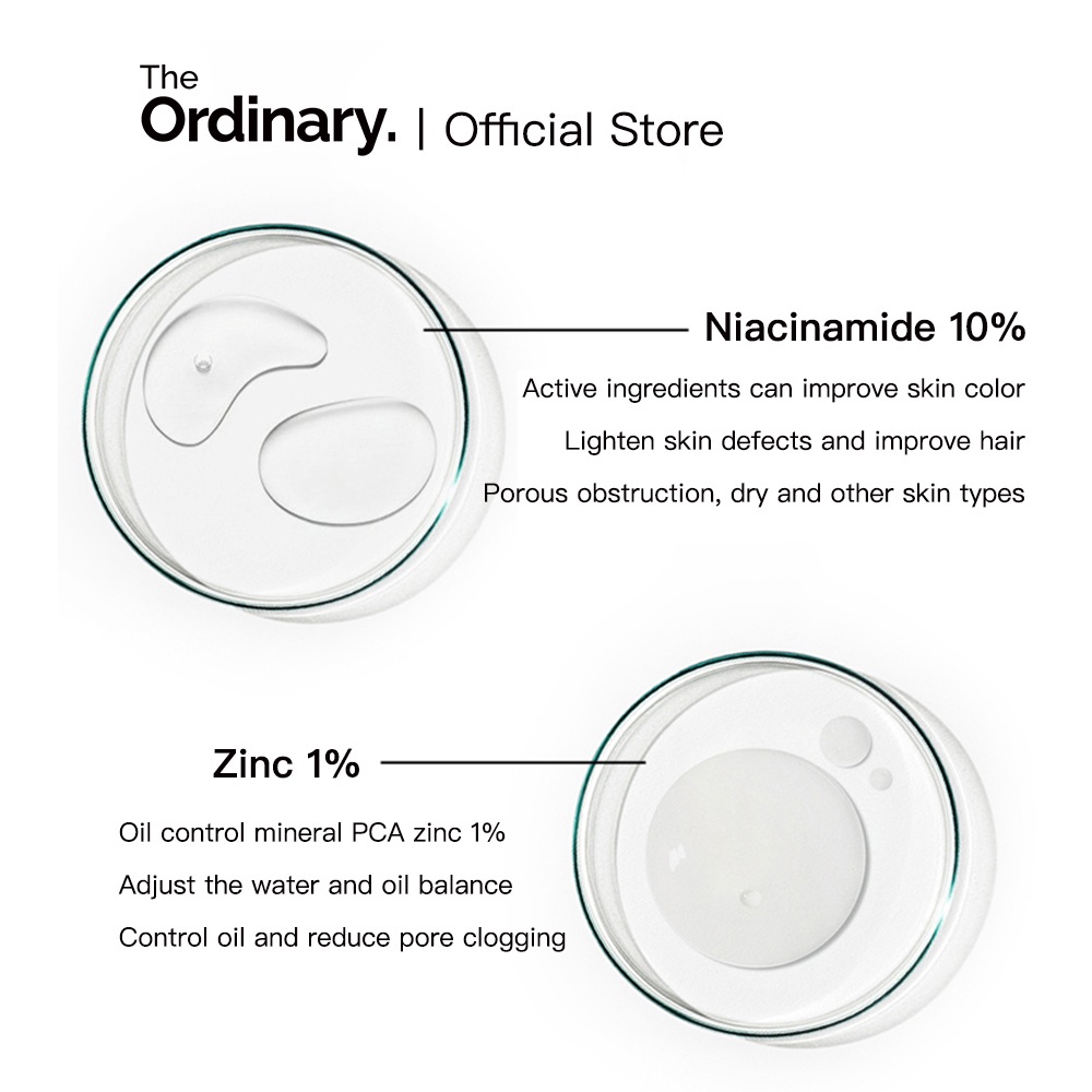 THE ORDINARY - Niacinamide 10% + Zinc 1% 30mL Acne Scars/ Bekas Jerawat