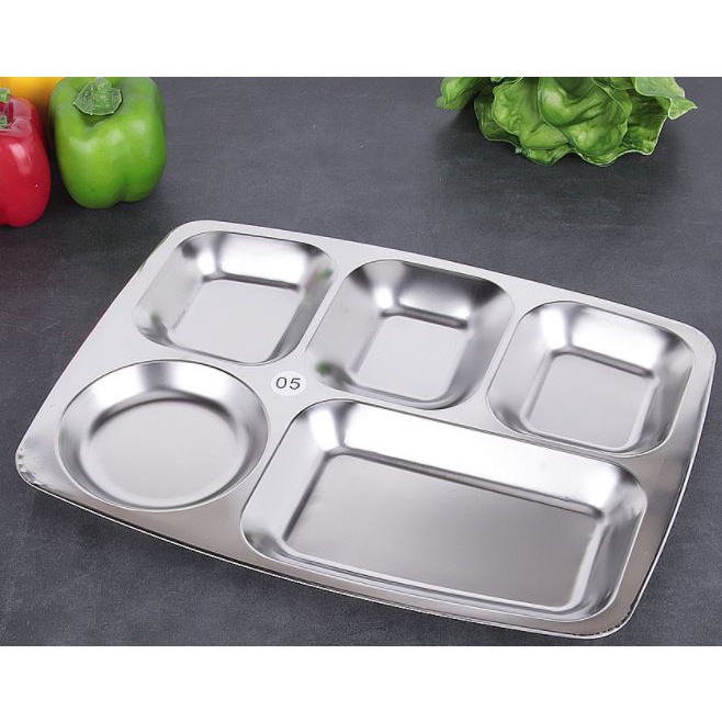 Food Tray Stainless Tanpa Tutup Tempat Makan Stenlesstel Piring