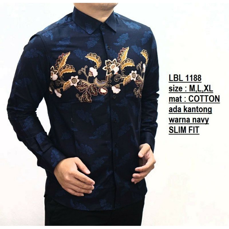 LBL1111 KEMEJA BATIK PRIA SLIM FIT LENGAN PANJANG BEST SELLER LUIGIBATANI