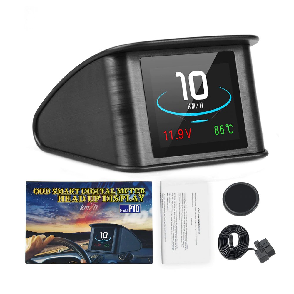 Display HUD Mobil OBD2 On-board Computer Speedometer - P10 - Black - OMGP0DBK