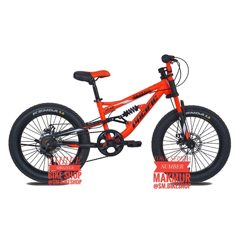 SEPEDA GUNUNG MTB PACIFIC X-CROSS 20 INCH ,SHIMANO 7 SPEED, SUSPENSION