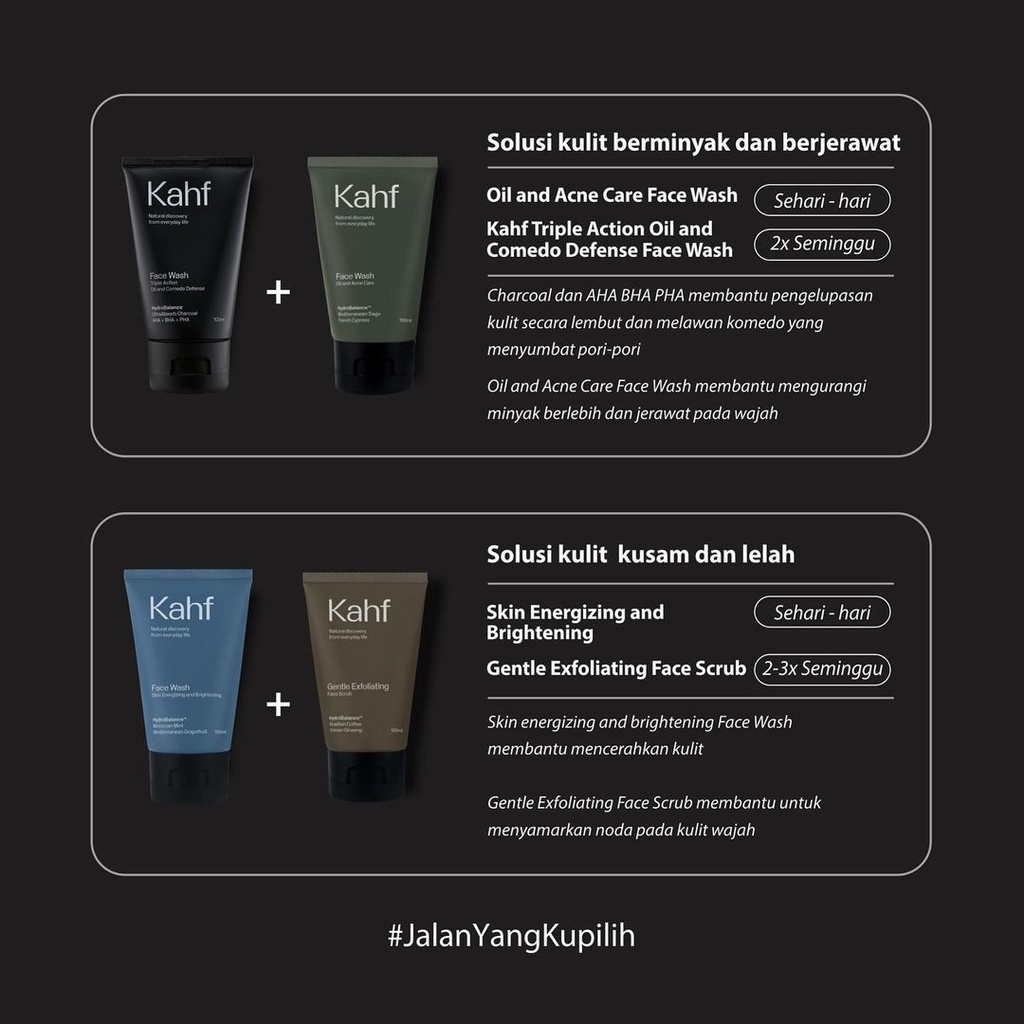 Kahf Men Face Wash 100ml /Kahf Sabun Cuci Muka / Kahf Face Scrub / Kahf Face Wash