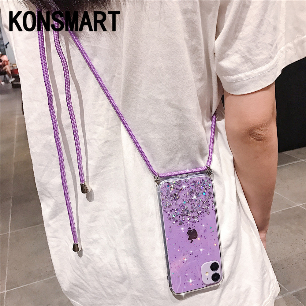 Casing Motif Bintang Dengan Tali Lanyard Untuk Iphone 11 Pro Max Xs X Xr 8 7 6 S 6s Plus