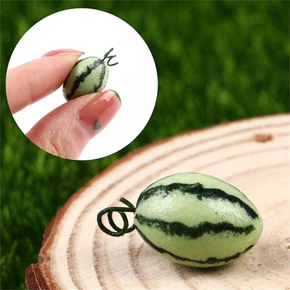 Lanfy Simulasi Semangka DIY Craft Mini Decor Pretend Play Klasik Mainan Rumah Mainan Aksesoris Rumah Boneka Model Buah