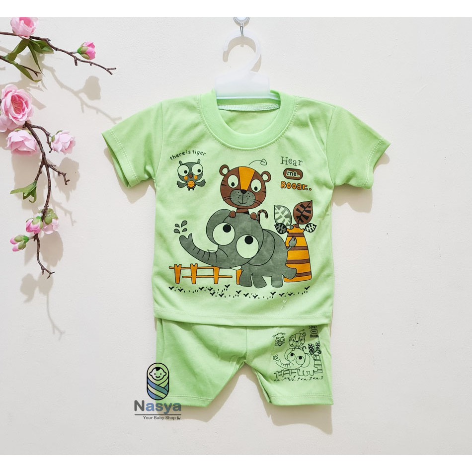 [J-008] Setelan Baju Bayi Pendek / Pakaian Laki-laki &amp; Perempuan Murah Newborn (0-6 bulan)