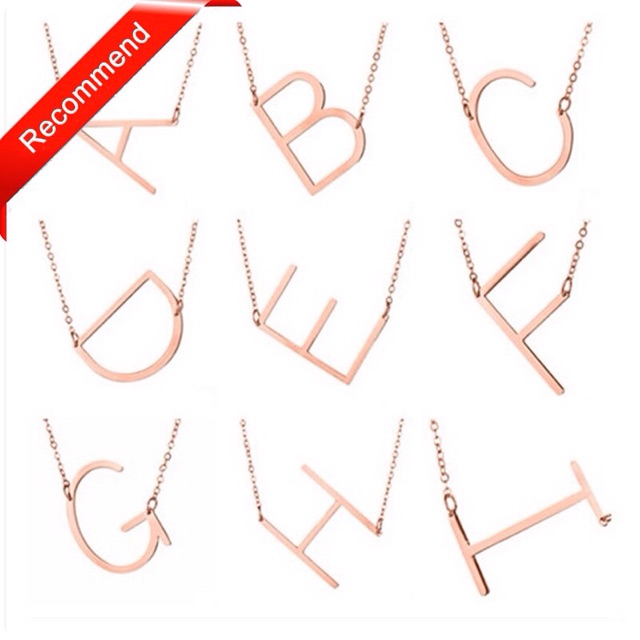 Kalung Alphabet Huruf A - T Titanium